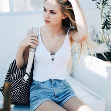 Crop Top Mujer Bandage Hollow Out Women Knitted Cami Tank Tops Cropped For Women Regatas Feminina#A12 SM6