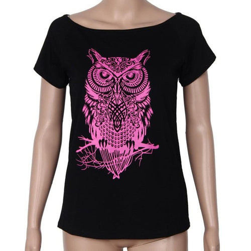 Crop Top Short Sleeve Print Owl Summer Style Sexy Tops To Youth Women T-Shirt Clothes Vrouwen T-Shirt#B718 SM6