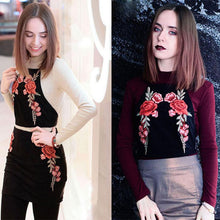 Crop Tops Women's Sets Embroidery Rose Backless Women Tanks Top+Skirts Summer Clothes Jupe Femme Saias Das Mulheres#212 SM6