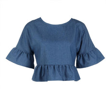 Crop Women Tops Elegant Falf Sleeve Loose Women Blouse Spring Women Clothes Fashion Blusas Blusas Y Camisas Mujer#121 SM6