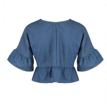 Crop Women Tops Elegant Falf Sleeve Loose Women Blouse Spring Women Clothes Fashion Blusas Blusas Y Camisas Mujer#121 SM6