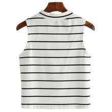 Cropped Tshirt Women Turtleneck Striped Korean Fashion Style Shirt Tops Sleeveless Sexy Women Tops Poleras De Mujer#212 SM6