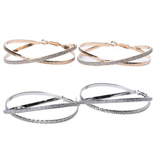 Cross Hoop Earrings Women Girls Elegant Round Earrings SM6