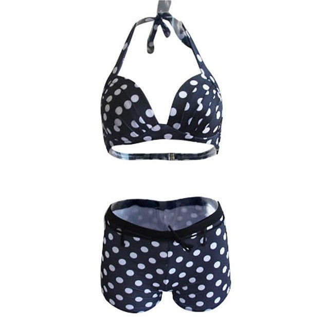 Crossed Top Sext Bra Print Dot Halter Bra Pkus Size 3XL Women Summer Beach Swimsuit Crop Tops Bralette Bra Bikini Bottoms#0521 SM6