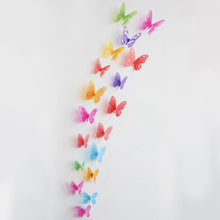 Crystal 18Pcs 3D Butterflies DIY home decor wall stickers for kids room Christmas party decoration kitchen refrigerator decal SM6