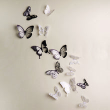 Crystal 18Pcs 3D Butterflies DIY home decor wall stickers for kids room Christmas party decoration kitchen refrigerator decal SM6
