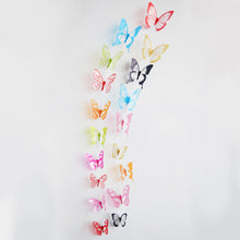 Crystal 18Pcs 3D Butterflies DIY home decor wall stickers for kids room Christmas party decoration kitchen refrigerator decal SM6