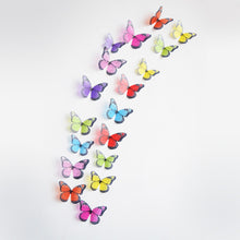Crystal 18Pcs 3D Butterflies DIY home decor wall stickers for kids room Christmas party decoration kitchen refrigerator decal SM6
