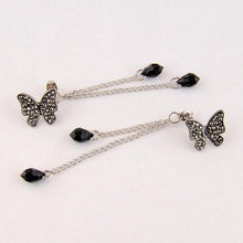Crystal Elegant Stunning Charmming Tassel Butterfly Waterdrop Long Pendant Earrings Eardrop SM6