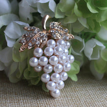 Crystal Rhinestone Flower For Wedding Bridal Dresses Clip Scarf Buckle Pins Grapes Brooches Rose Gold Plated Pearl Brooch S SM6