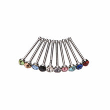 Crystal Rhinestone Nose Ring Bone Stud Surgical Steel Body Piercing Jewelry 10Pcs Body Jewelry Indian style SM6
