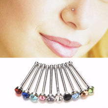 Crystal Rhinestone Nose Ring Bone Stud Surgical Steel Body Piercing Jewelry 10Pcs Body Jewelry Indian style SM6