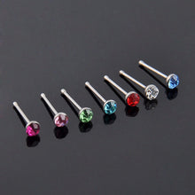 Crystal Stud Silver Colorful Nose Ring Nose Stud Stainless Surgical Steel Nose Piercing Body Jewelry 24pcs SM6