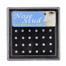 Crystal Stud Silver Colorful Nose Ring Nose Stud Stainless Surgical Steel Nose Piercing Body Jewelry 24pcs SM6