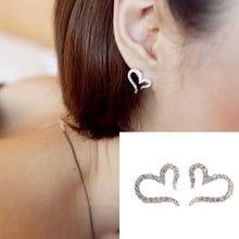 Crystal Women Jewelry Vintage Sliver Plated Small Love Imitation Diamond Stud Earrings  SM6