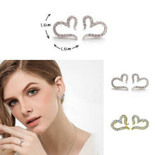 Crystal Women Jewelry Vintage Sliver Plated Small Love Imitation Diamond Stud Earrings  SM6