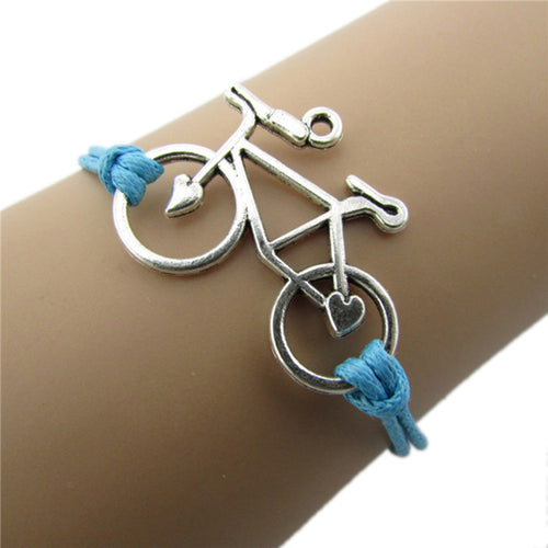 Cuff Bangle Women Jewelry Vintage Leather Rope Bicycle Charm Bracelets Personalized H made Rope Chain Bike Wrap Bracelet SM6