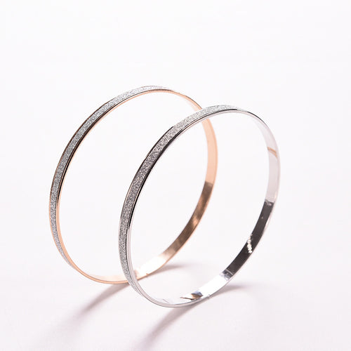 Cuff Bling Lady Gift Bracelets Bangles Trendy Women's Charm Double circle matte Bangle Wristb  Bracelet SM6