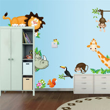 Cute Animal Live in Your Home DIY Wall Stickers/ Home Decor Jungle Forest Theme Wallpaper Gifts for Kids Room Decor Sticker SM6