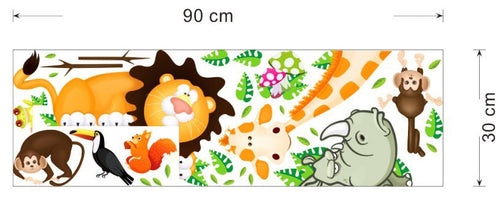 Cute Animal Live in Your Home DIY Wall Stickers/ Home Decor Jungle Forest Theme Wallpaper Gifts for Kids Room Decor Sticker SM6