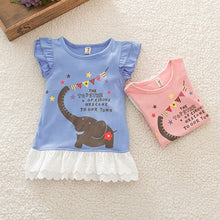 Cute Baby Girls Elephant Pattern Ruffle Dresses One Piece Dress PY SM6