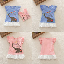 Cute Baby Girls Elephant Pattern Ruffle Dresses One Piece Dress PY SM6