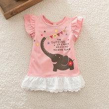 Cute Baby Girls Elephant Pattern Ruffle Dresses One Piece Dress PY SM6