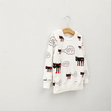 Cute Baby Kids Girls T shirt Toddlers Cartoon Cat Print Long Sleeve T-Shirts Tops SweaterSM6