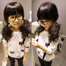Cute Baby Kids Girls T shirt Toddlers Cartoon Cat Print Long Sleeve T-Shirts Tops SweaterSM6