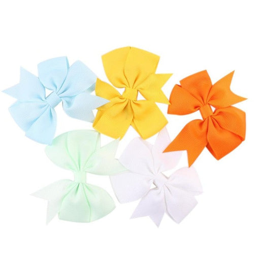Cute Bows Hair Clips 5Pcs Hair Accessories Grosgrain Ribbon Boutique Bowknot Hairpin Hair Style Pince Cheveux#121 SM6