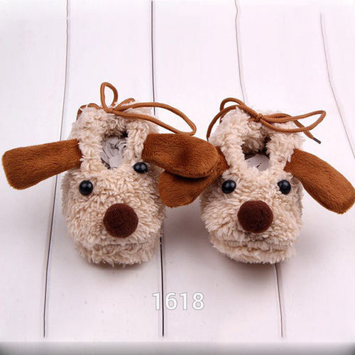 Cute Cartoon Animal born Baby Anti-slip Slipper Fleece Shoes Socks Boots Prewalk Soft Bottom First Walkers Shoes SM6