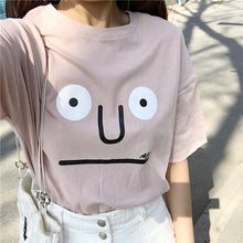 Cute Cartoon Character Print t-shirt Plus Size  New Women Loose T shirts Casual Women Short Sleeve Female O-neck Tops SM6