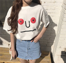 Cute Cartoon Character Print t-shirt Plus Size  New Women Loose T shirts Casual Women Short Sleeve Female O-neck Tops SM6