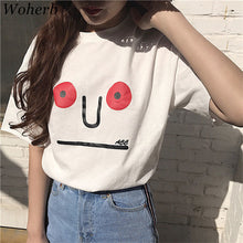 Cute Cartoon Character Print t-shirt Plus Size  New Women Loose T shirts Casual Women Short Sleeve Female O-neck Tops SM6