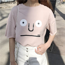 Cute Cartoon Character Print t-shirt Plus Size  New Women Loose T shirts Casual Women Short Sleeve Female O-neck Tops SM6