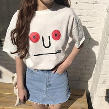 Cute Cartoon Character Print t-shirt Plus Size  New Women Loose T shirts Casual Women Short Sleeve Female O-neck Tops SM6
