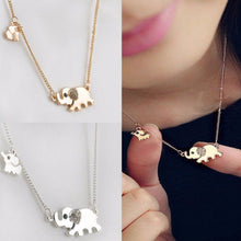 Cute Elephant Family Stroll Design Women Charming Crystal Chain Necklace Chocker necklace  SM6