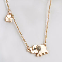 Cute Elephant Family Stroll Design Women Charming Crystal Chain Necklace Chocker necklace  SM6