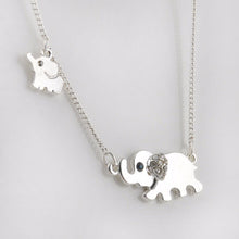 Cute Elephant Family Stroll Design Women Charming Crystal Chain Necklace Chocker necklace  SM6