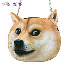 Cute Women Crossbody Bag Dog Face Head Animal Print Zipper Closure Small Shoulder Chain Bag Handbag SM6