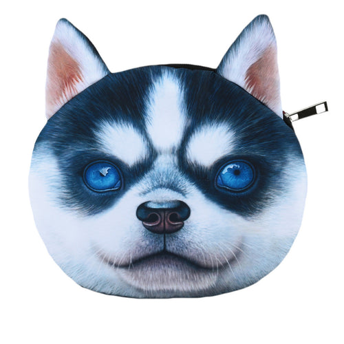 Cute Women Crossbody Bag Dog Face Head Animal Print Zipper Closure Small Shoulder Chain Bag Handbag SM6