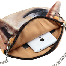 Cute Women Crossbody Bag Dog Face Head Animal Print Zipper Closure Small Shoulder Chain Bag Handbag SM6