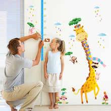 Cute Giraffe Height Chart Wall Sticker For Kids Rooms home Decor Cartoon Monkey Height Ruler Decals Wall Art Sticker Poster SM6
