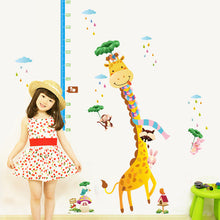 Cute Giraffe Height Chart Wall Sticker For Kids Rooms home Decor Cartoon Monkey Height Ruler Decals Wall Art Sticker Poster SM6