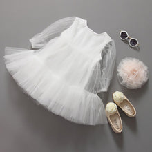 Cute Kids Baby Girls White Short Sleeve Princess Guaze Dress 2-7Years Y2 SM6