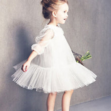 Cute Kids Baby Girls White Short Sleeve Princess Guaze Dress 2-7Years Y2 SM6