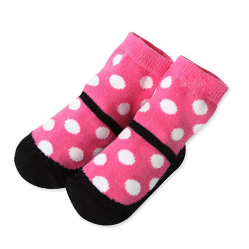 Cute Kids Baby Warm Socks born Polka Dot Socks Dress shoes Pattern Size 0-2T SM6
