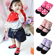 Cute Kids Baby Warm Socks born Polka Dot Socks Dress shoes Pattern Size 0-2T SM6