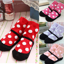 Cute Kids Baby Warm Socks born Polka Dot Socks Dress shoes Pattern Size 0-2T SM6