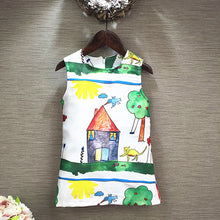 Cute Kids Toddler Girls Print Princess Dress Child Sleeveless Clothes Dresses SM6